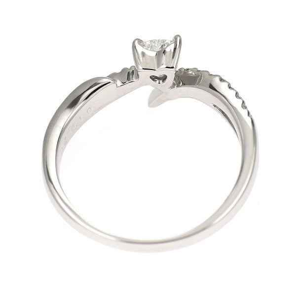 Pt900 ハートシェイプ ダイヤモンド リング 0.15ct D0.10ct