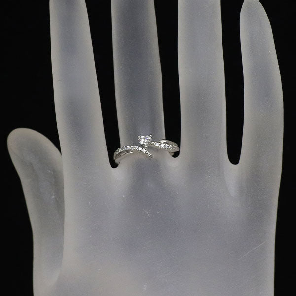 Pt900 ハートシェイプ ダイヤモンド リング 0.15ct D0.10ct