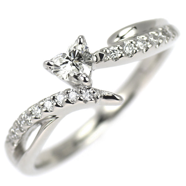 Pt900 ハートシェイプ ダイヤモンド リング 0.15ct D0.10ct — セルビー