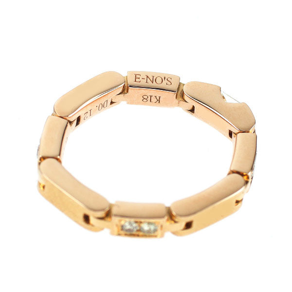 イーノス K18PG プリンセスカット ダイヤモンド リング 0.14ct D0.12ct
