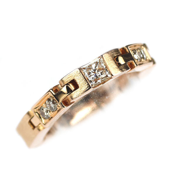 イーノス K18PG プリンセスカット ダイヤモンド リング 0.14ct D0.12ct