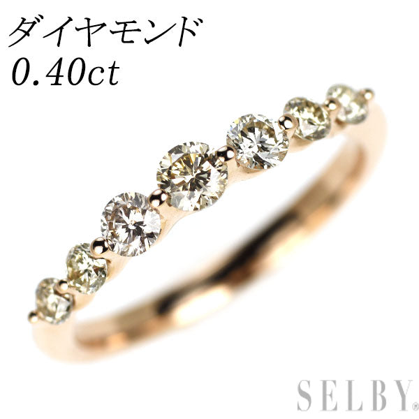 K18PG ダイヤモンド リング 0.40ct 一文字