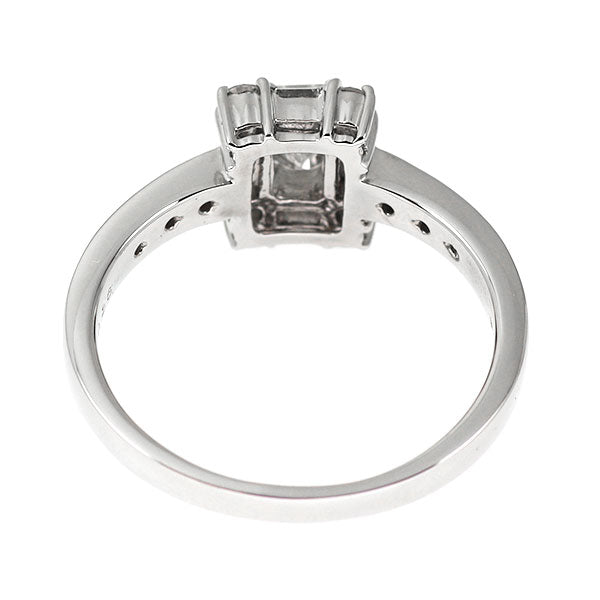 Pt900 エメラルドカット ダイヤモンド リング 0.36ct D0.45ct