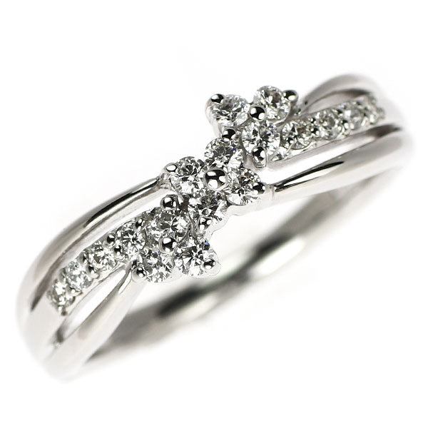 Pt900 H＆C ダイヤモンド リング 0.27ct フラワー