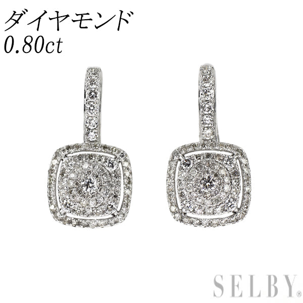 K18WG ダイヤモンド ピアス 0.80ct