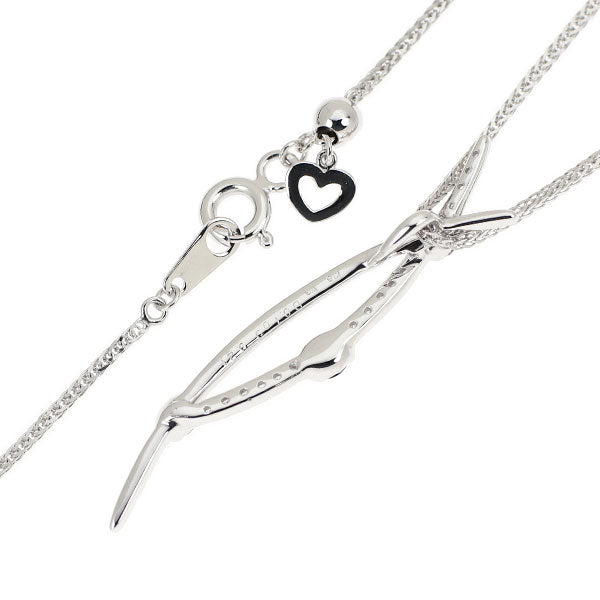 K18WG トリートブルーダイヤモンド ペンダントネックレス 0.100ct D0.21ct
