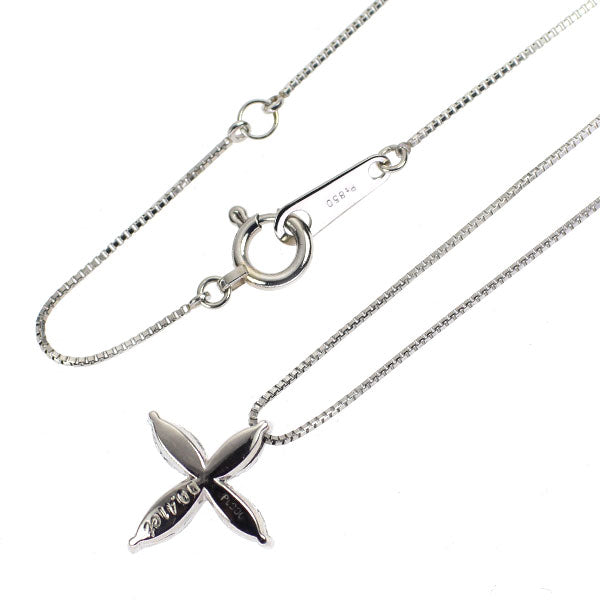 Pt900/ Pt850 マーキスカット ダイヤモンド ペンダントネックレス 0.41