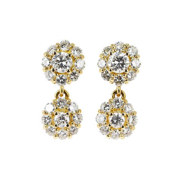 K18YG ダイヤモンド ピアス 1.00ct フラワー — セルビーオンラインストア