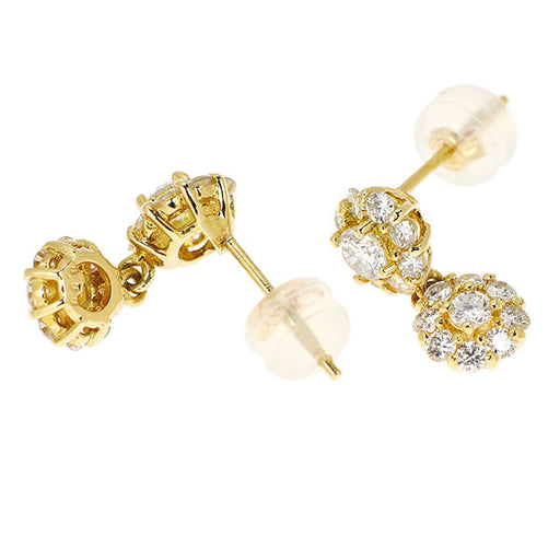 K18YG ダイヤモンド ピアス 1.00ct フラワー — セルビーオンラインストア