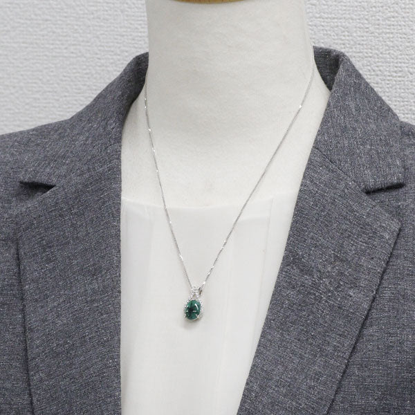 希少 Pt900/ K18WG トラピッチェ エメラルド ダイヤモンド ペンダントネックレス 2.736ct D0.26ct