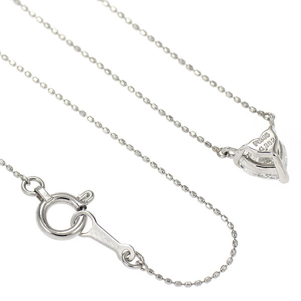 Pt900/ Pt850 ハートシェイプ ダイヤモンド ペンダントネックレス 0.382ct