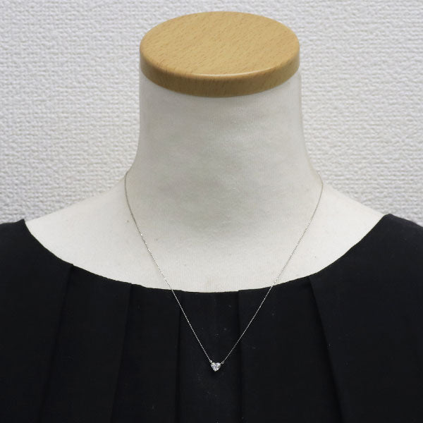 Pt900/ Pt850 ハートシェイプ ダイヤモンド ペンダントネックレス 0.382ct