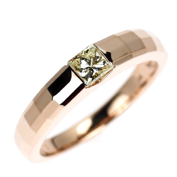 K18PG プリンセスカット ダイヤモンド リング 0.28ct