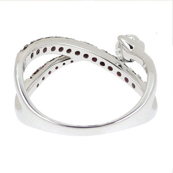 ブラックコーティング/ K18WG ダイヤモンド ルビー リング 0.218ct R0.46ct