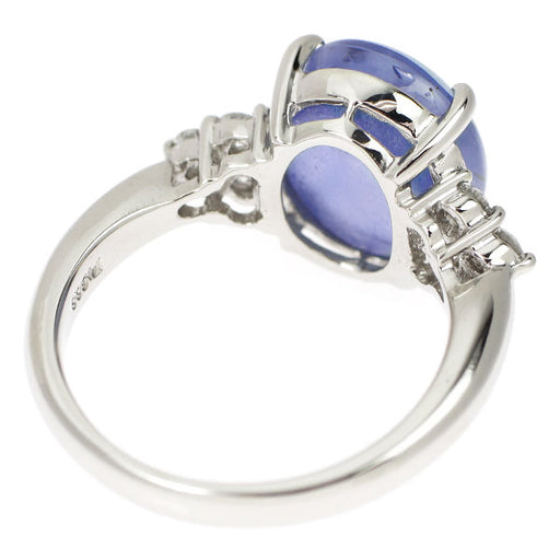 Pt900 スター サファイア ダイヤモンド リング 7.28ct D0.30ct 