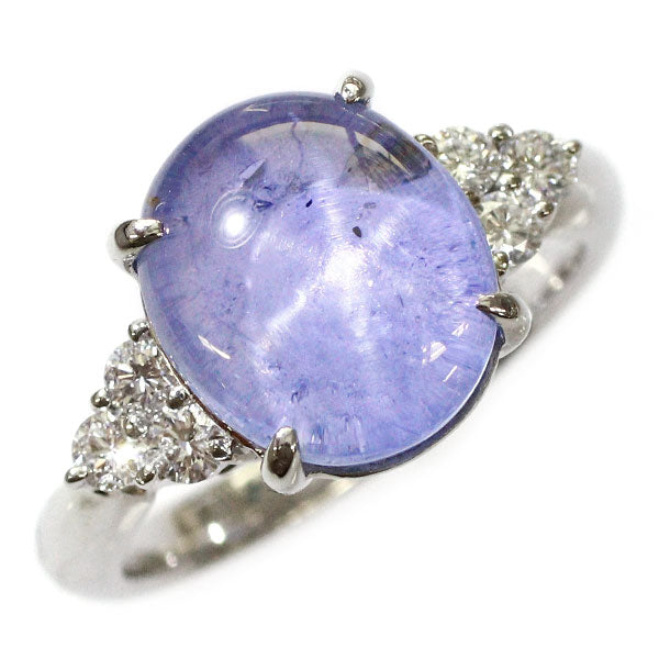 Pt900 スター サファイア ダイヤモンド リング 7.28ct D0.30ct