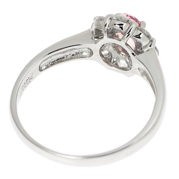 Pt900 パパラチアサファイア ダイヤモンド リング 0.589ct D0.56ct