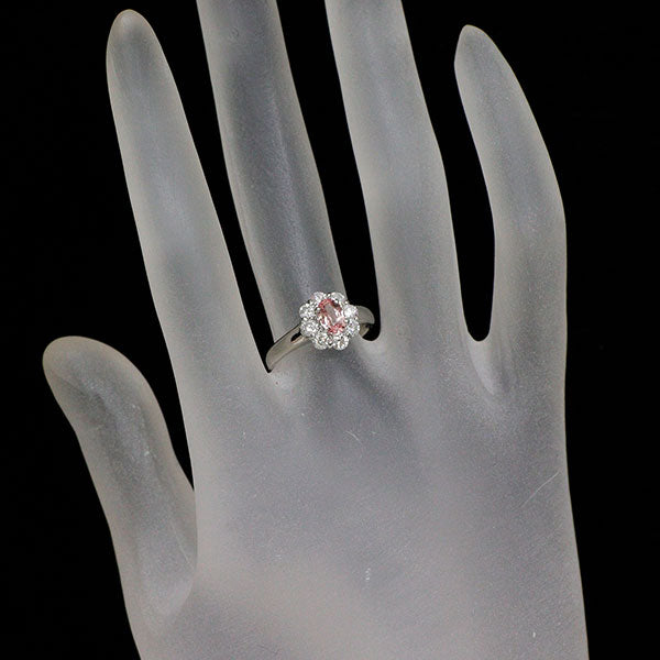 Pt900 パパラチアサファイア ダイヤモンド リング 0.589ct D0.56ct