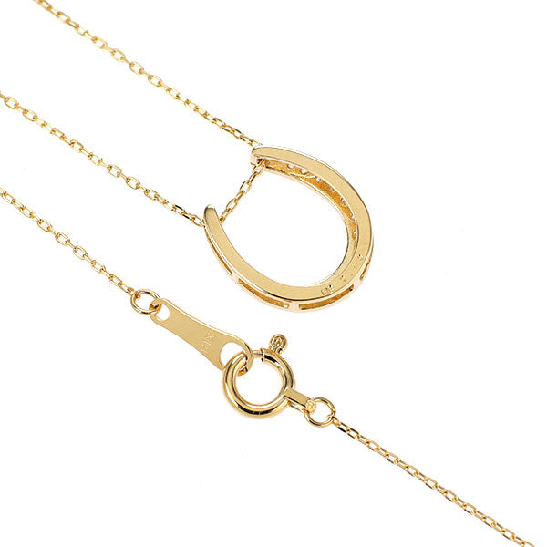 K18YG ダイヤモンド ペンダントネックレス 0.10ct 馬蹄