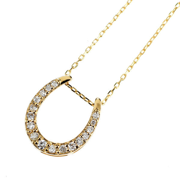 K18YG ダイヤモンド ペンダントネックレス 0.10ct 馬蹄