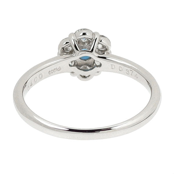 Pt900 アウイナイト ダイヤモンド リング 0.070ct D0.374ct フラワー