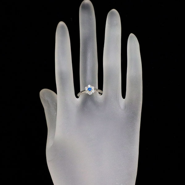 Pt900 アウイナイト ダイヤモンド リング 0.070ct D0.374ct フラワー