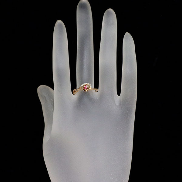 K18PG ピンクスピネル ダイヤモンド リング 0.05ct D0.05ct