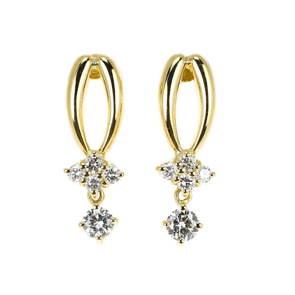 星の砂 K18YG ダイヤモンド ピアス 0.36ct