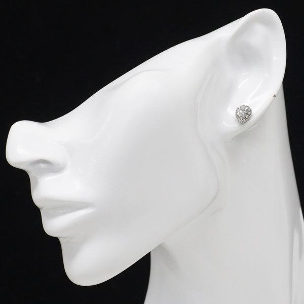Pt900/ Pt850 ペアシェイプカット ダイヤモンド ピアス 0.37ct D0.36ct