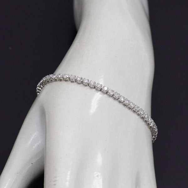 K18WG ダイヤモンド テニス ブレスレット 3.00ct