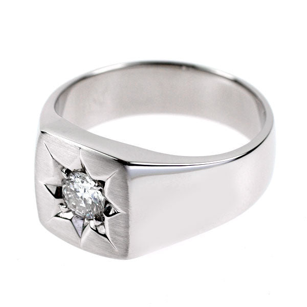 Pt900 ダイヤモンド 印台 リング 0.45ct