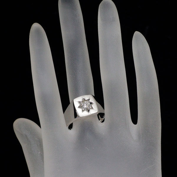 Pt900 ダイヤモンド 印台 リング 0.45ct