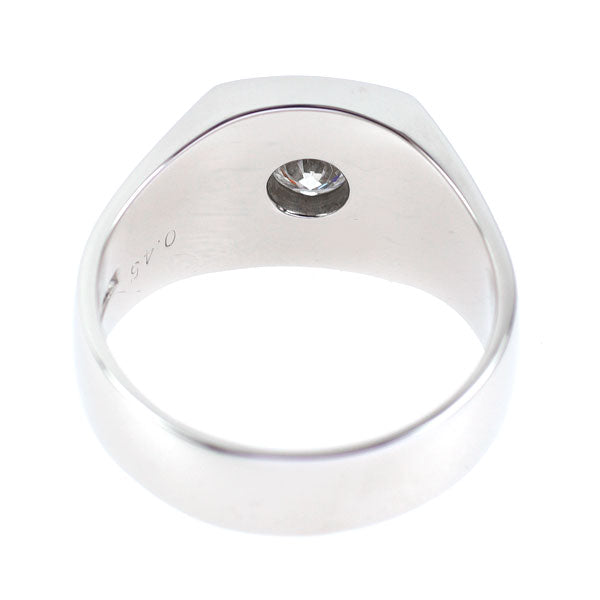Pt900 ダイヤモンド 印台 リング 0.45ct