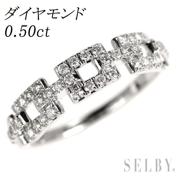 K18WG ダイヤモンド リング 0.50ct