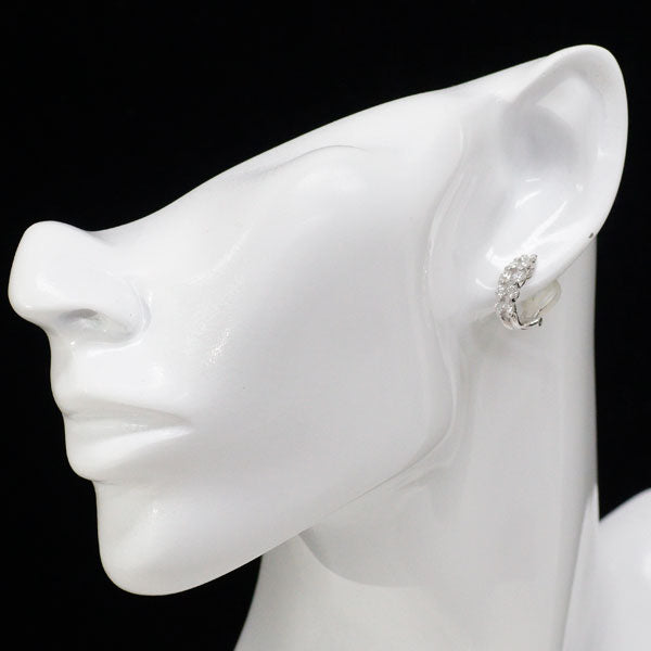 K18WG ダイヤモンド イヤリング 1.10ct ハーフフープ