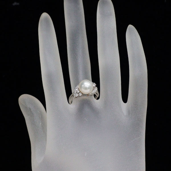 ミキモト Pt900 アコヤ真珠 ダイヤモンド リング 径約9.0mm D0.24ct