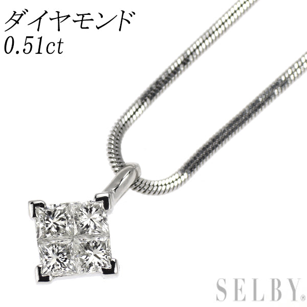 Pt900/ Pt850 ダイヤモンド ペンダントネックレス 0.51ct