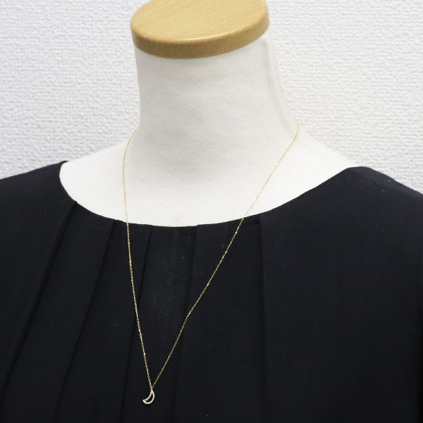 オレフィーチェ K18YG ダイヤモンド ペンダントネックレス 0.09ct 月