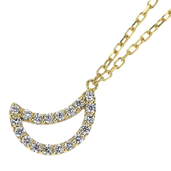 オレフィーチェ K18YG ダイヤモンド ペンダントネックレス 0.09ct 月