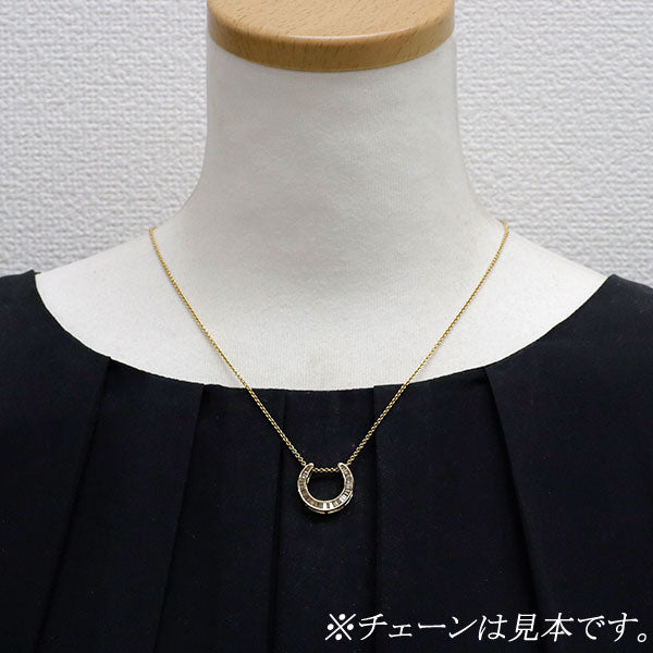 K18YG ダイヤモンド ペンダントトップ 0.42ct 三日月 馬蹄 ホース