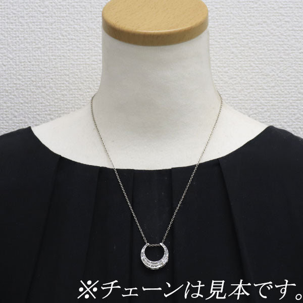 K18WG ダイヤモンド ペンダントトップ 0.72ct 三日月 大久保馬蹄