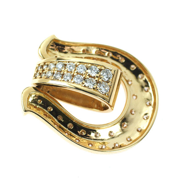 K18YG ダイヤモンド ペンダントトップ 1.00ct 馬蹄