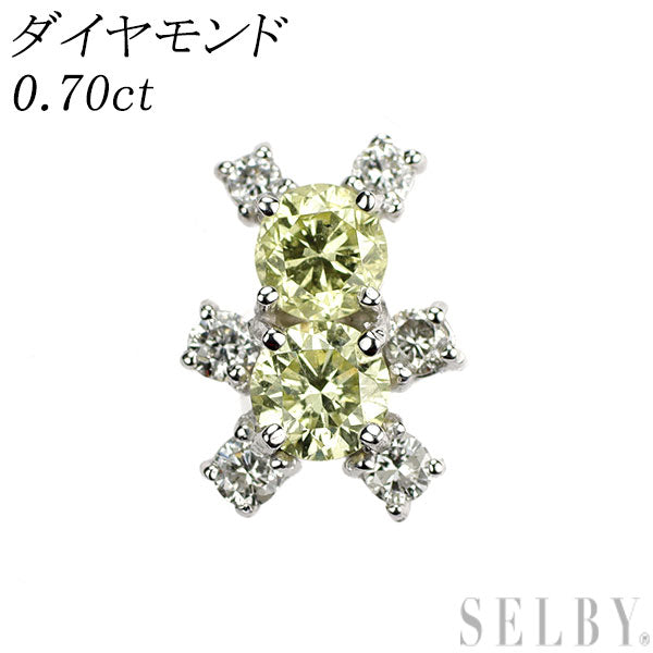 K18WG ダイヤモンド ピンブローチ 0.70ct ベア クマ アニマル
