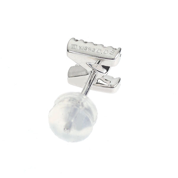 ポンテヴェキオ K18WG ダイヤモンド ピアス 0.08ct イニシャル「Ｍ」 片方のみ