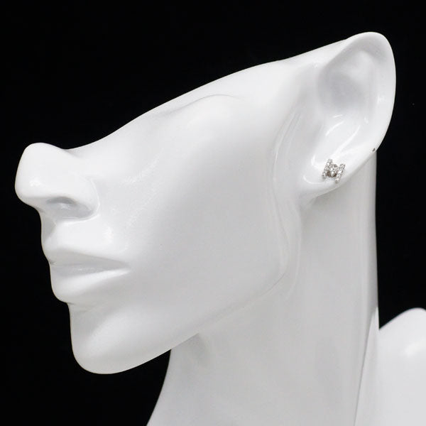 ポンテヴェキオ K18WG ダイヤモンド ピアス 0.08ct イニシャル「Ｍ」 片方のみ