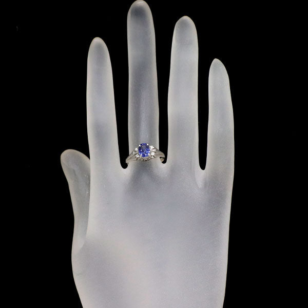 Pt900 サファイア ダイヤモンド リング 1.02ct D0.03ct