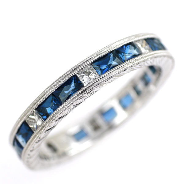 カールブラックバーン K18WG サファイア ダイヤモンド リング 1.52ct