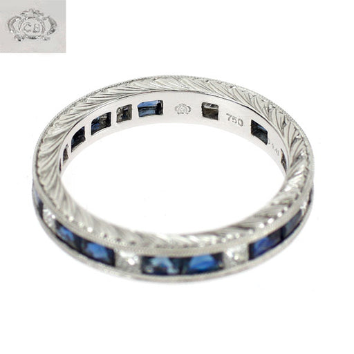 カールブラックバーン K18WG サファイア ダイヤモンド リング 1.52ct