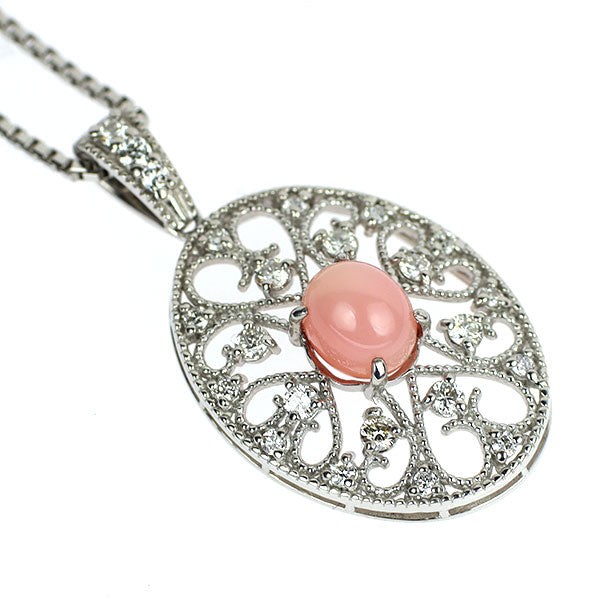 Pt900/Pt850 コンクパール ダイヤモンド ペンダントネックレス 1.41ct D0.32ct 希少