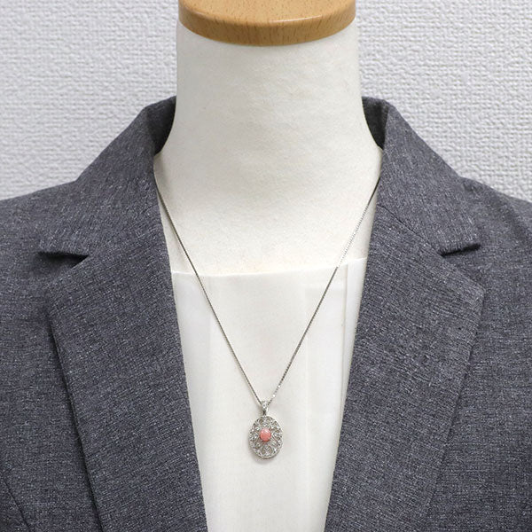 Pt900/Pt850 コンクパール ダイヤモンド ペンダントネックレス 1.41ct D0.32ct 希少